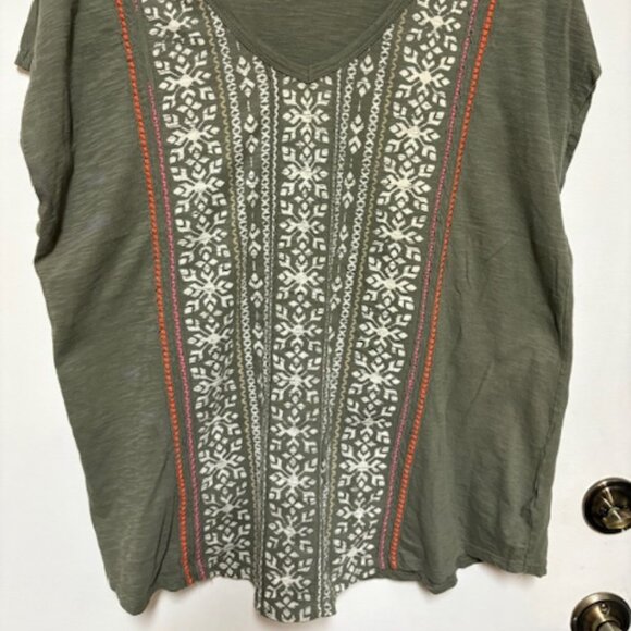 SONOMA WOMANS 100% COTTON OLIVE V-NECK PULLOVER. SZ. 1X - Picture 2 of 4